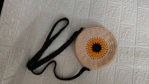Round Crochet Crossbody Bag