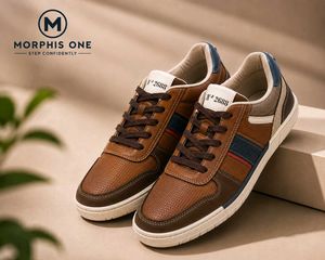 MORPHIS ONE Men's Brown Leather Sneakers