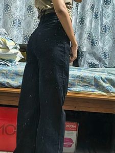 SASSAFRAS  High Waisted Black Wide Leg Jeans