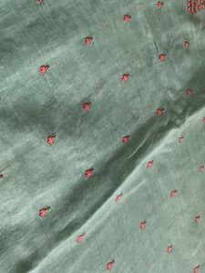 Sea green Embroidered Saree