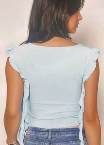 Cute Light Blue Crop Top