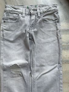 Light Grey Distressed Denim Jeans