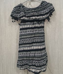 Patterned Off-Shoulder Dress