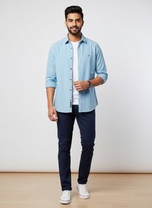 Light Blue S Oliver Button-Up Shirt
