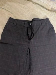 Classic Plaid Wide Leg Trousers
