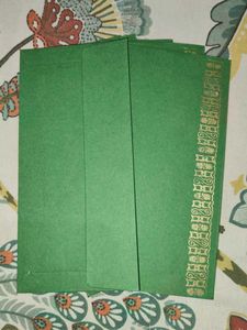 Vintage Green Envelopes with Gold Trim