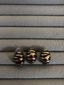 Elegant BAZA Vintage Tone Earrings with doller