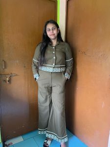 Olive Green Ethnic co ord set