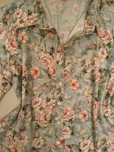 Floral Print Button-Up Blouse