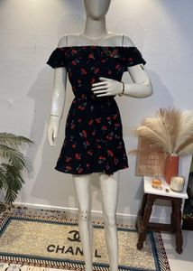 Cute Cherry Print Ruffle Dress