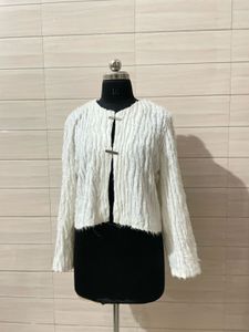 Korean imported Chic Textured Cropped Jacket