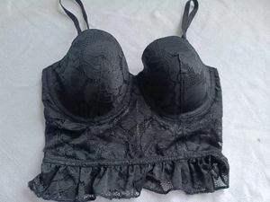 Black Lace Ruffle Bra