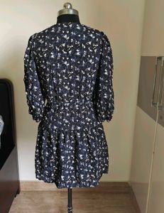 Black floral print dress