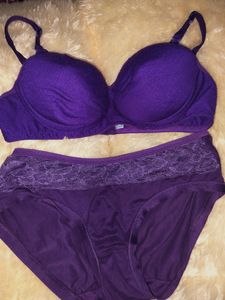 Purple Bra And Panty Set For Women
