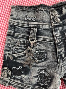 Distressed Denim Shorts