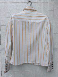 Korean Premium Chic Striped Collared Shirt