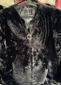 Elegant Black Faux Fur Jacket