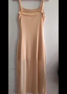 peach Cat Graphic Slip Dress