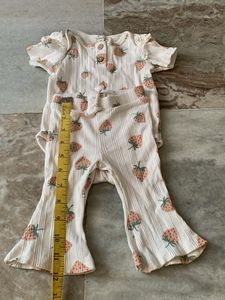 Cute Strawberry Print Baby Outfit