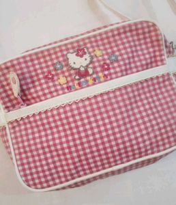 Cute Pink Gingham Hello Kitty Bag