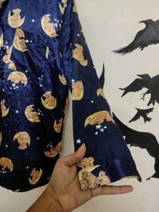 Satin Night Suit In Blue Color