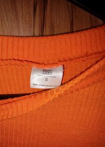 SSS Bright Orange Ribbed Top (Size S)