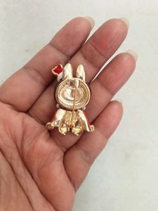 Cute labubu Brooch with Crown