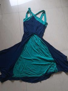 Stylish Two-Tone Maxi Dress
