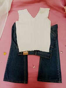 Crochet Sleeveless V Neck Top