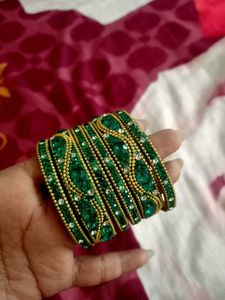 new Green &amp; Gold Bangle Set
