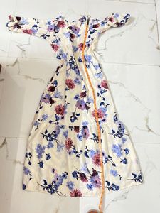 Ballon Sleeves Long Floral Dress