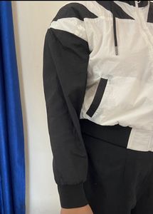Black And White Stripe Jacket/crop Top