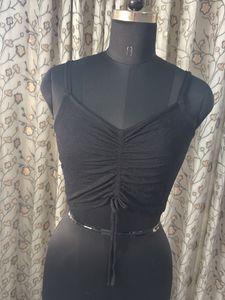 Primark Chic Black Ruched Crop Top
