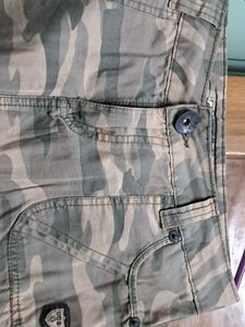 New Khaki Print Mini Skirt