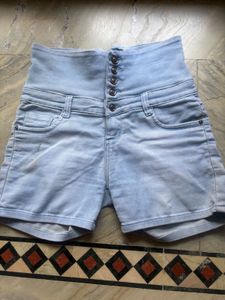 Light Wash High Waisted Denim Shorts