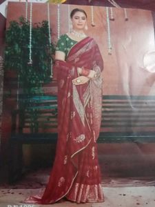 Beautiful Mahroon Festival Saree