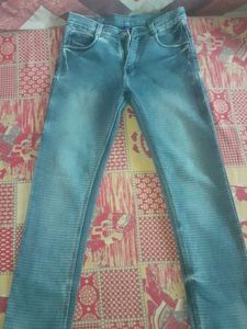 Men's Blue Textured Jeans