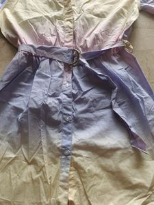 Multi-pastel Colored Sober Shirt Dress