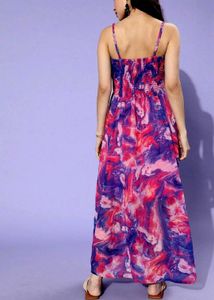 Vibrant Abstract Print Maxi Dress