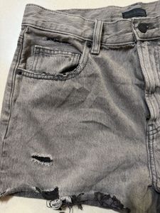 UNIQLO Distressed Grey Denim Shorts