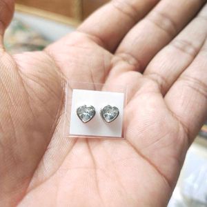 92.5 Pure Silver Cute Heart Stud Earrings