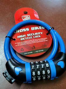 Blue Heart Combination Bike Lock