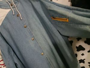 unisex Hooded Denim Jacket
