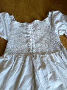 White Tiered Mini Dress