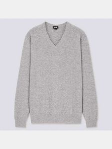 Uniqlo Unisex Grey V-Neck Sweater Pullover Winter