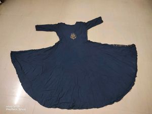 Blue Branded Umbrella Kurti