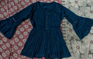 Elegant Blue Kurta with Mirror Work