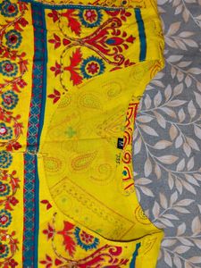 Vibrant Yellow Kurta Set with Mirror Work