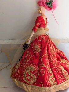 Red Lehenga Choli for Barbie Doll