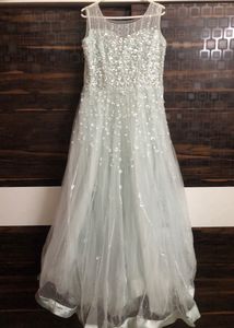 Light Blue Embellished Gown